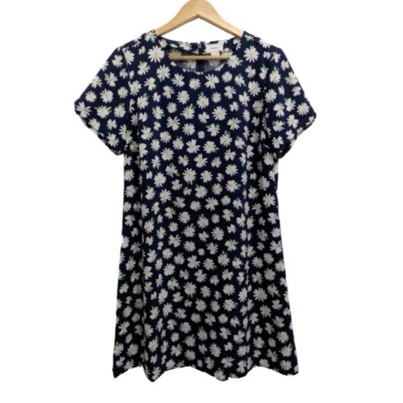 Old Navy Daisy Floral Print Short Sleeve A Line Shift Dress SZ M - Picture 3 of 8